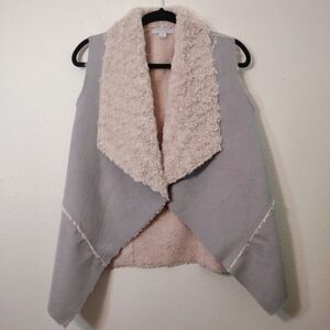 Favlux Gray Faux Suede Sherling Vest S